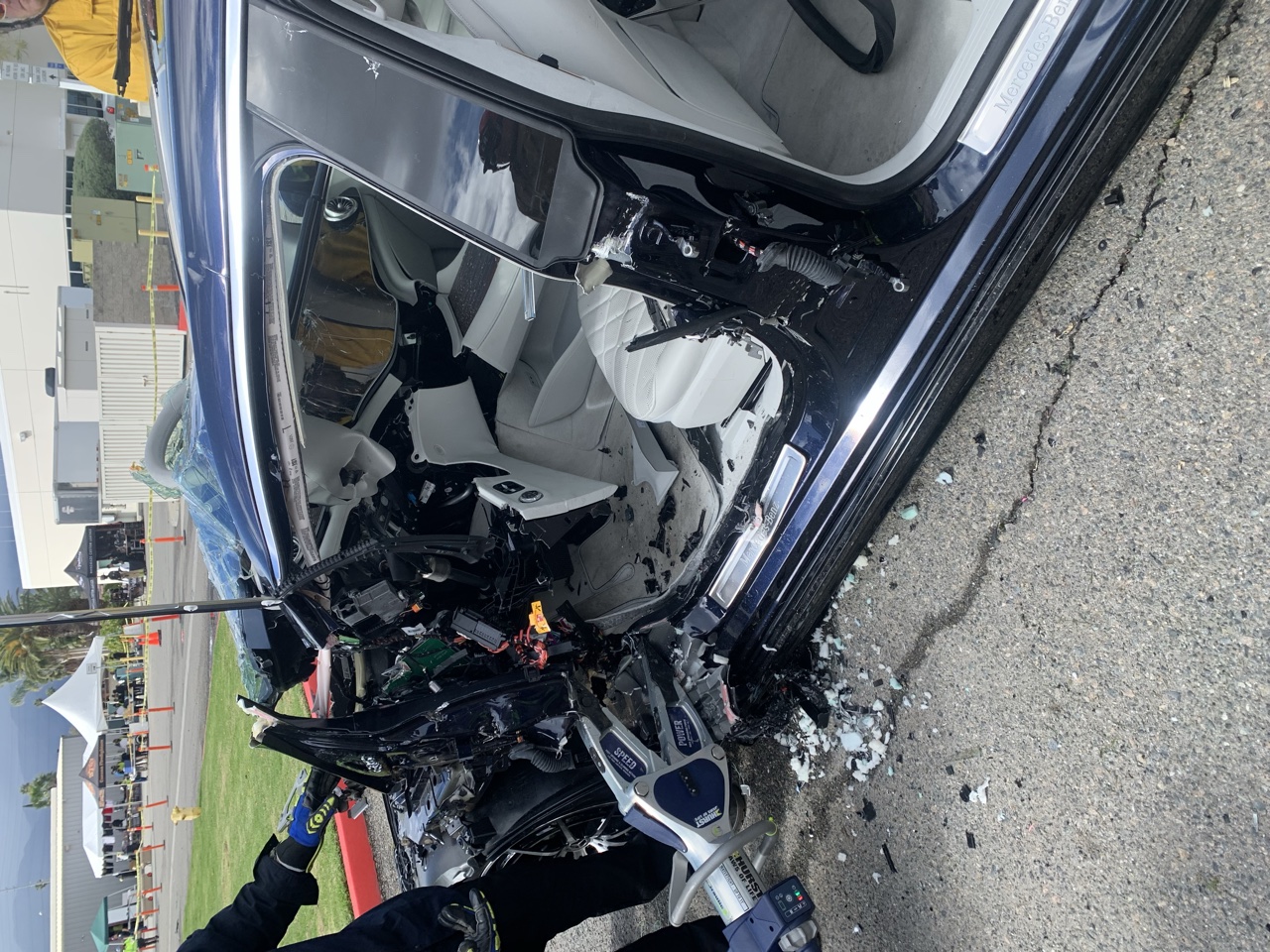 Exposed high-voltage components during an electric vehicle extrication